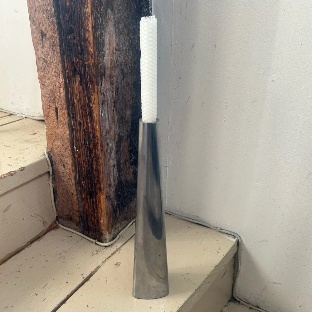 Vtg 80’s IKEA Renos by Ehlén Johansson Cast Aluminum Tapered Candlestick#0917255
